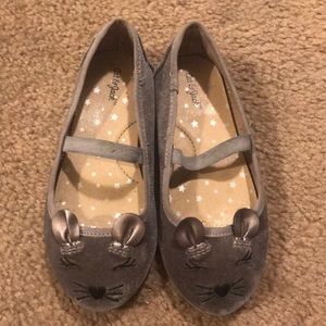 Silver velvet Mice ballet flats